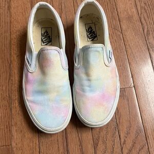Vans women’s Slip-On Pastel Tie-Dye Canvas Shoes